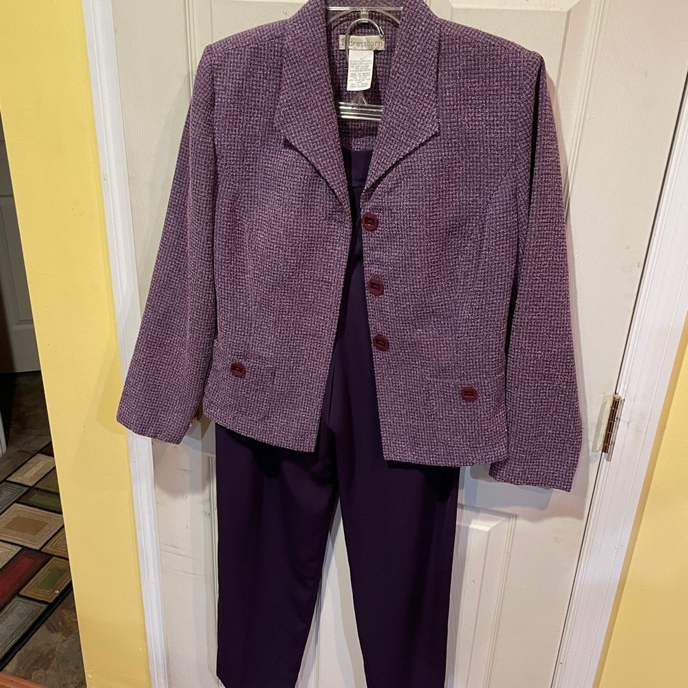 2 pc purple pantsuit size 10